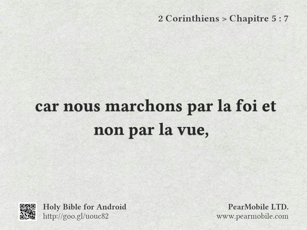 2 Corinthiens, Chapitre 5:7